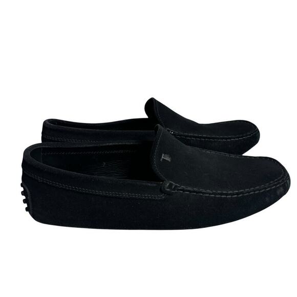 Tod's Suede Driving Loafer Shoes Black Size 7 - Picture 3 of 7